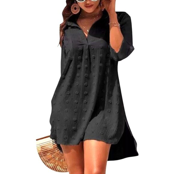 Blooming Jelly Women's Beach Cover Up Summer Dress V-Neck Navy Blue Medium NWT - Picture 4 of 8